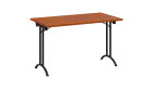 SLA 125 lak skládací jednací stůl 1250x700, deska 25 mm, podnož černý lak, deska třešeň šumavská